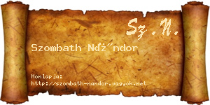 Szombath Nándor névjegykártya
