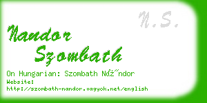 nandor szombath business card